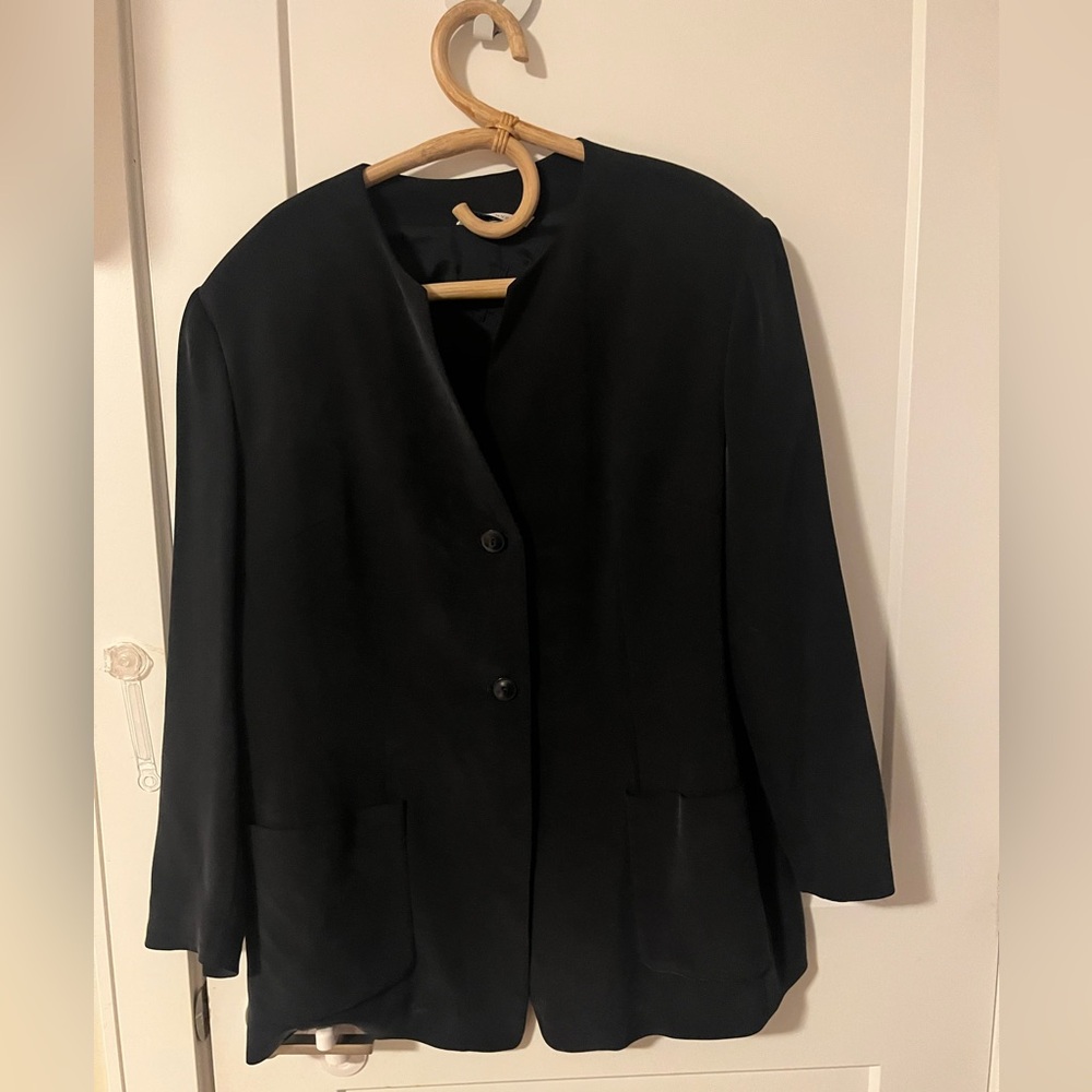 100% silk peter nygard Classic navy Women's Jacket